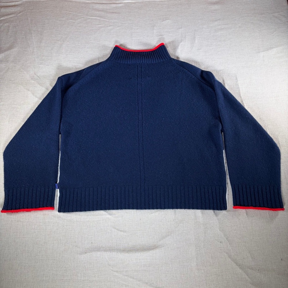 J.Crew U.S. Ski & Snowboard Lambswool Mountain Sweater Navy Red Mens Small 2026 - Picture 3 of 9
